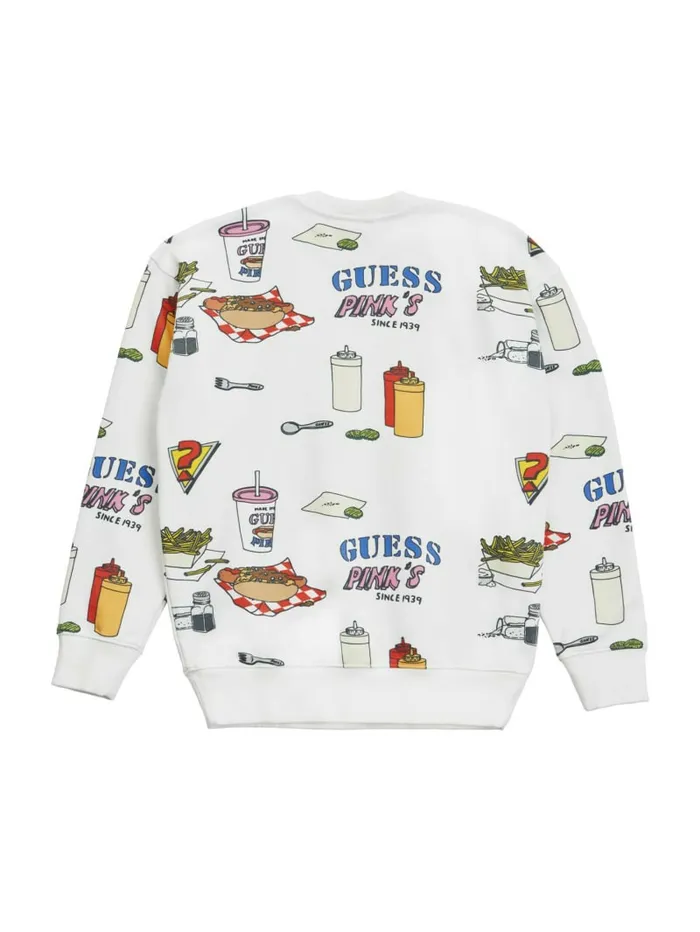 Hoodies and Sweaters WomenMen GUESS Originals x Pink8217s Hot Dogs Sweatshirt Pure White Multi GUESS