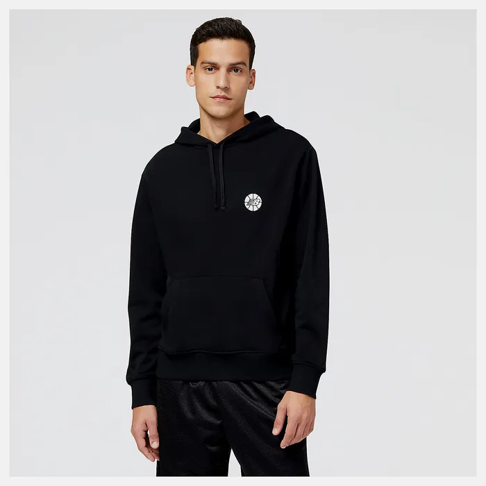 Hoodies and Sweatshirts New Balance Men NB Hoops Fundamentals Hoodie BLACK