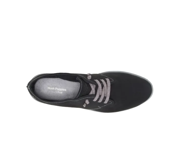Hush Puppies Everyday Lace Up Black Nubuck Women Sneakers