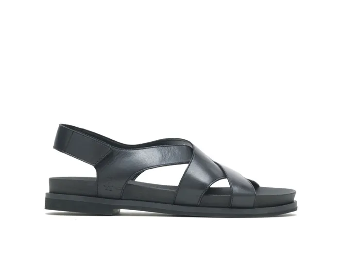 Hush Puppies Lilly Criss Cross Sandal Black Leather Women Sandals