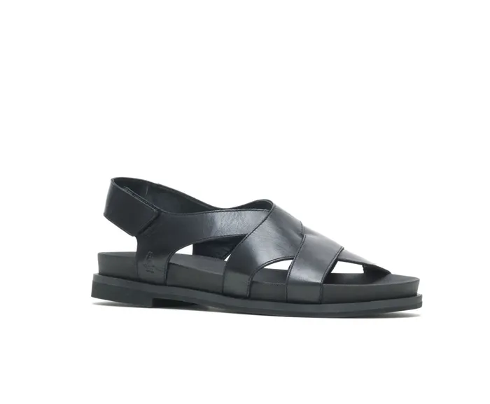 Hush Puppies Lilly Criss Cross Sandal Black Leather Women Sandals