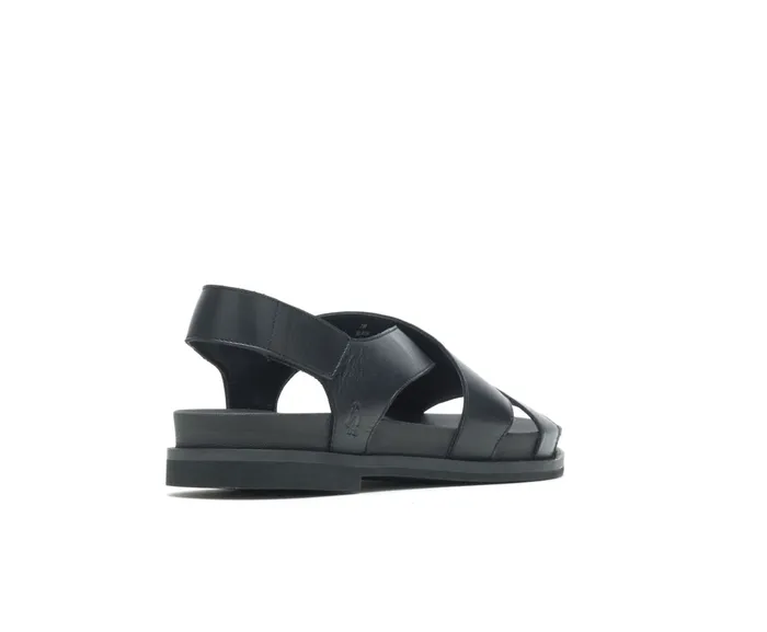 Hush Puppies Lilly Criss Cross Sandal Black Leather Women Sandals