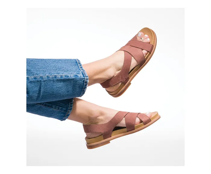 Hush Puppies Lilly Criss Cross Sandal Black Leather Women Sandals