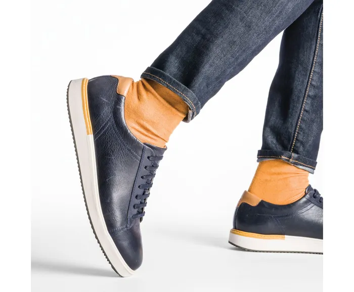 Hush Puppies Sneakers Men Heath Sneaker Navy Leather Hush Puppies Sneakers Men Heath Sneaker Navy Leather