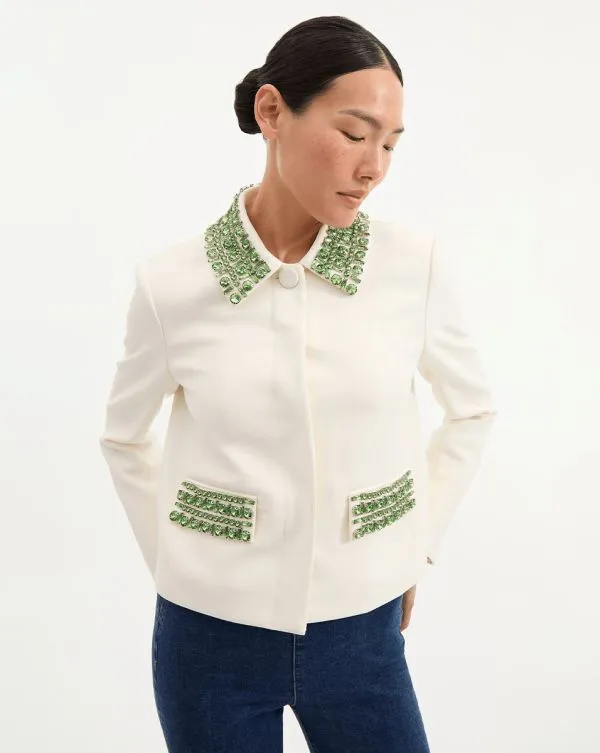 Imogen Embellished Cropped Jacket Offwhite Women Veronica Beard Jackets and Outerwear Imogen Embellished Cropped Jacket Offwhite Women Veronica Beard Jackets and Outerwear