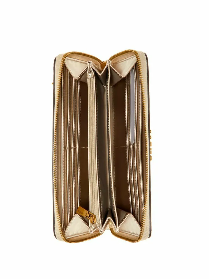 Izzy Peony Large ZipAround Wallet Steel Women Handbags GUESS Izzy Peony Large ZipAround Wallet Steel Women Handbags GUESS
