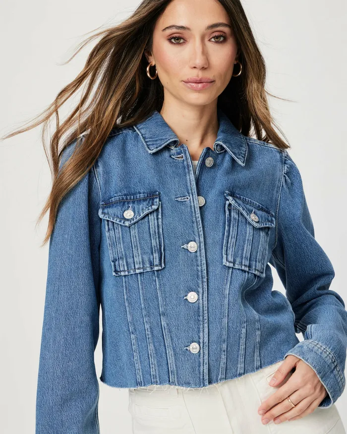 Jackets and Coats Cropped Pacey Denim Jacket 8211 Selah 8211 PAIGE Women