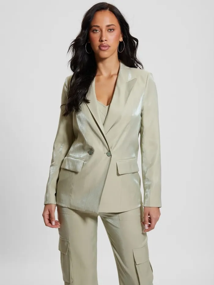 Jackets and Coats Eco Adriana Satin Blazer Dusty Fern Multi 8211 GUESS Women