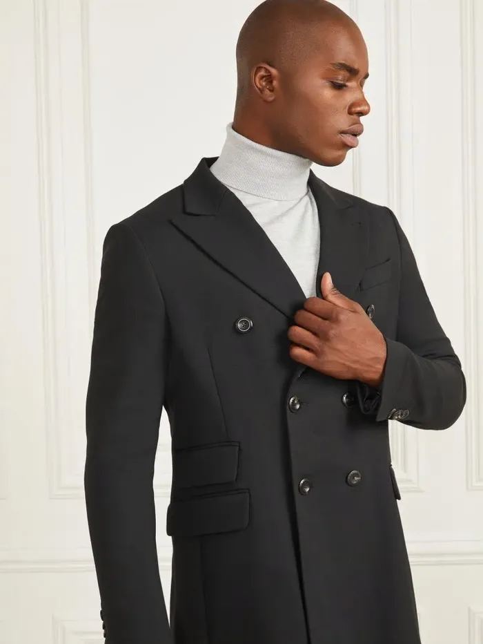 Jackets and Coats Evening Double Breasted Coat Black GUESS Men Jackets and Coats Evening Double Breasted Coat Black GUESS Men