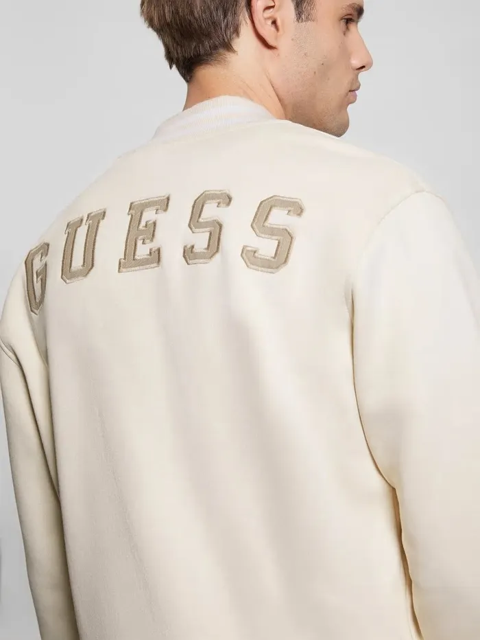 Jackets and Coats GUESS Men Eco Embroidered Flight Jacket Vanilla Blush