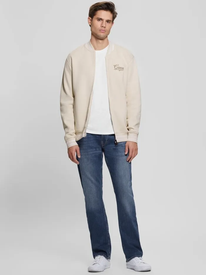Jackets and Coats GUESS Men Eco Embroidered Flight Jacket Vanilla Blush