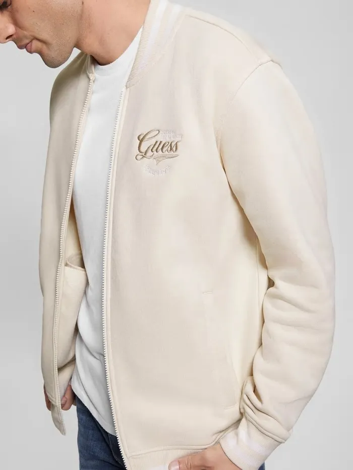 Jackets and Coats GUESS Men Eco Embroidered Flight Jacket Vanilla Blush