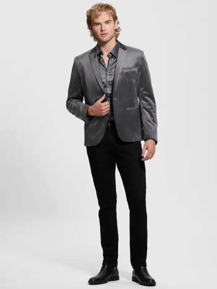 Jackets and Coats GUESS Men Fulham Velvet Blazer Magnetic Jackets and Coats GUESS Men Fulham Velvet Blazer Magnetic