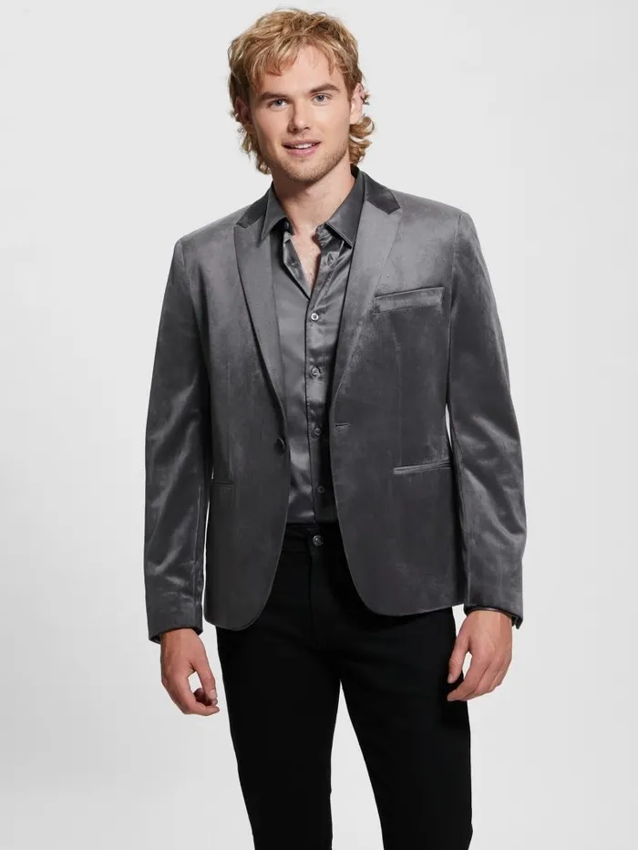 Jackets and Coats GUESS Men Fulham Velvet Blazer Magnetic Jackets and Coats GUESS Men Fulham Velvet Blazer Magnetic
