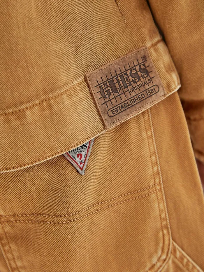 Jackets and Coats GUESS Originals Aged Denim Work Jacket Go Vintage Tan Wash GUESS Men Jackets and Coats GUESS Originals Aged Denim Work Jacket Go Vintage Tan Wash GUESS Men