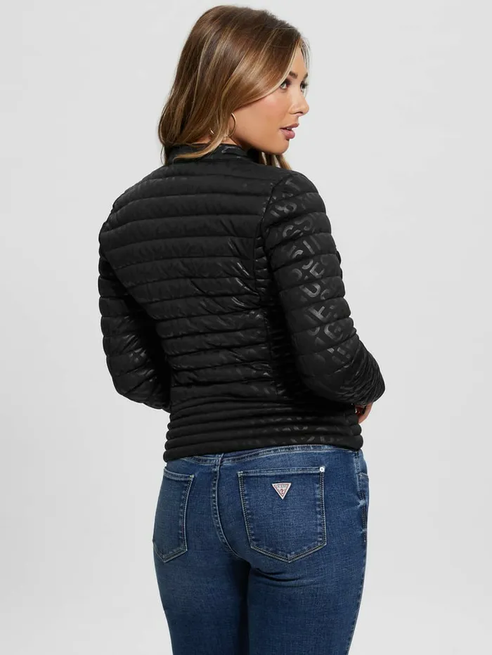 Jackets and Coats GUESS Women Vona Quilted Logo Jacket Black