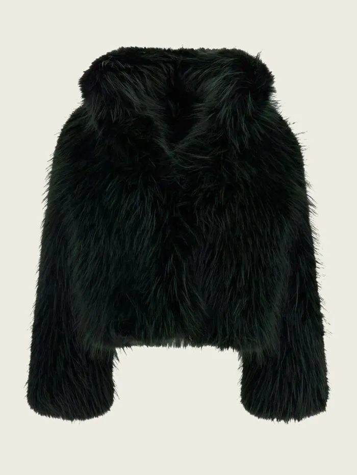 Jackets and Coats Lula FauxFur Coat Dark Tormalite Multi 8211 GUESS Women Jackets and Coats Lula FauxFur Coat Dark Tormalite Multi 8211 GUESS Women
