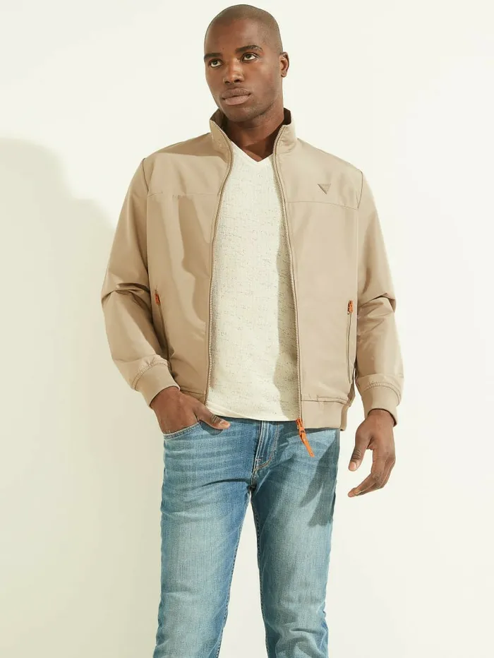 Jackets and Coats Men Amos Flight Jacket Impact Grey GUESS
