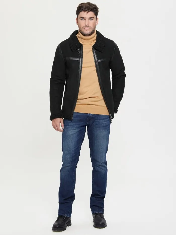 Jackets and Coats Men GUESS Eco FauxShearling Jacket Black Jackets and Coats Men GUESS Eco FauxShearling Jacket Black