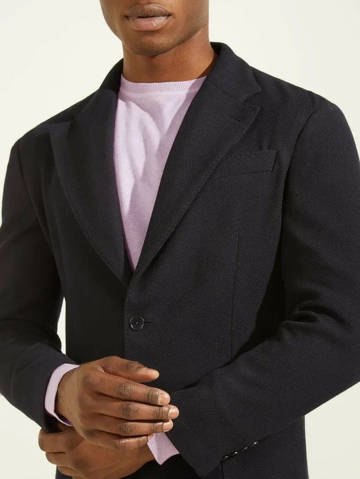 Jackets and Coats Men Slim Patch Pocketed Blazer Silk Blue GUESS Jackets and Coats Men Slim Patch Pocketed Blazer Silk Blue GUESS