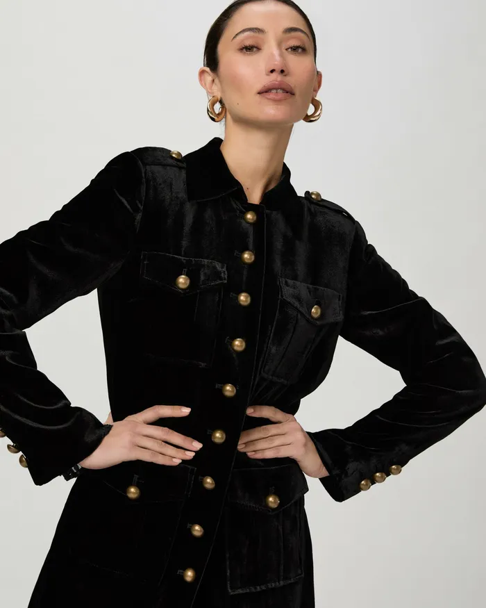 Jackets and Coats Minetta Coat 8211 Black Velvet 8211 PAIGE Women Jackets and Coats Minetta Coat 8211 Black Velvet 8211 PAIGE Women
