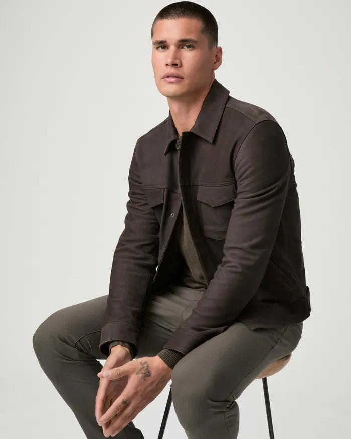 Jackets and Coats PAIGE Men Pedro Jacket 8211 Dark Chocolate Suede