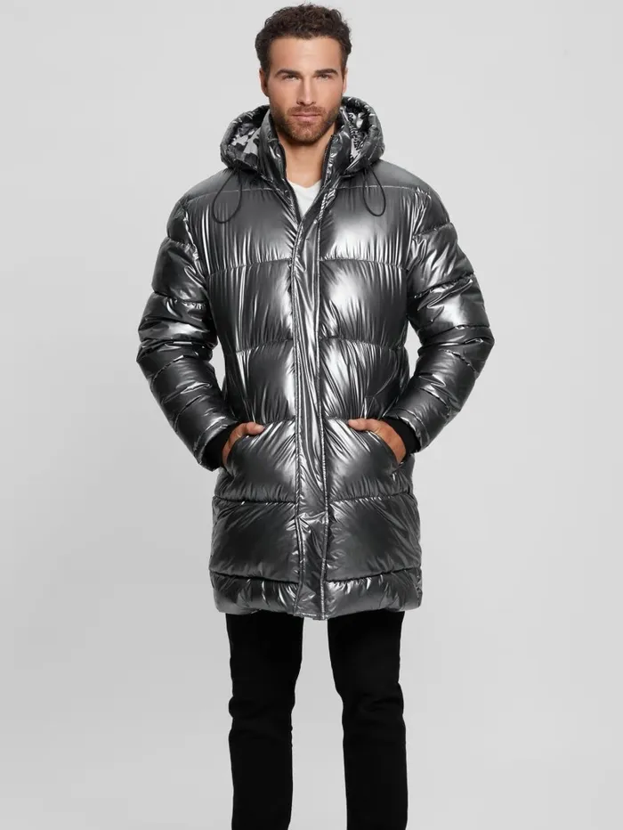 Jackets and Coats Polar Puffer Jacket Metallic Silver GUESS Men Jackets and Coats Polar Puffer Jacket Metallic Silver GUESS Men