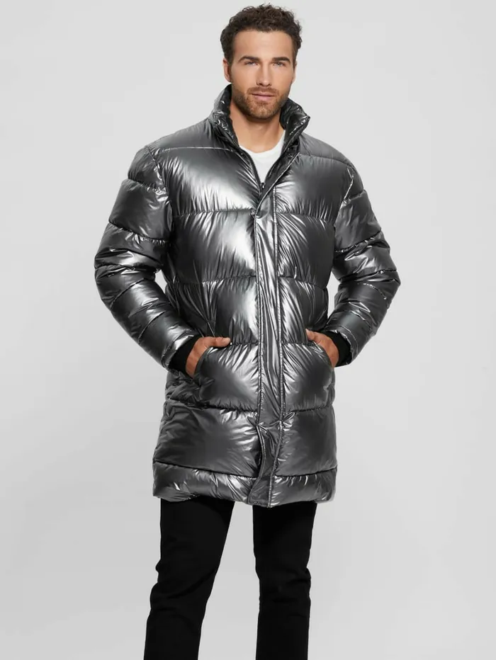 Jackets and Coats Polar Puffer Jacket Metallic Silver GUESS Men Jackets and Coats Polar Puffer Jacket Metallic Silver GUESS Men