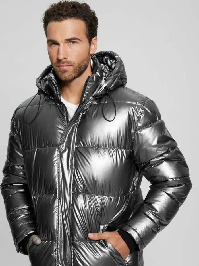 Jackets and Coats Polar Puffer Jacket Metallic Silver GUESS Men Jackets and Coats Polar Puffer Jacket Metallic Silver GUESS Men