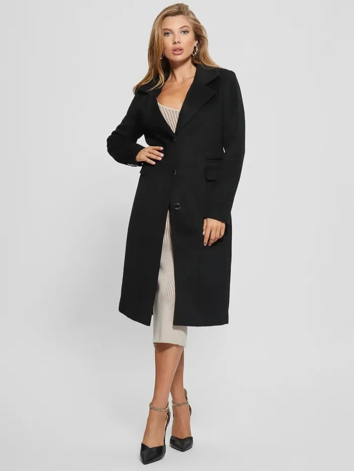 Jackets and Coats Women GUESS Eco Laurence FauxFur Midi Coat Black Jackets and Coats Women GUESS Eco Laurence FauxFur Midi Coat Black