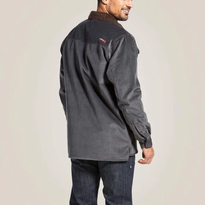 Jackets and Vests Men Ariat FR DuraStretch Sherpalined Corduroy Shirt Jacket Iron Grey Jackets and Vests Men Ariat FR DuraStretch Sherpalined Corduroy Shirt Jacket Iron Grey