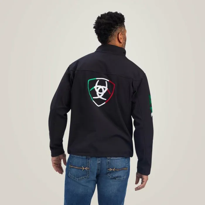 Jackets and Vests Men Ariat New Team Softshell Brand Jacket Mex Black