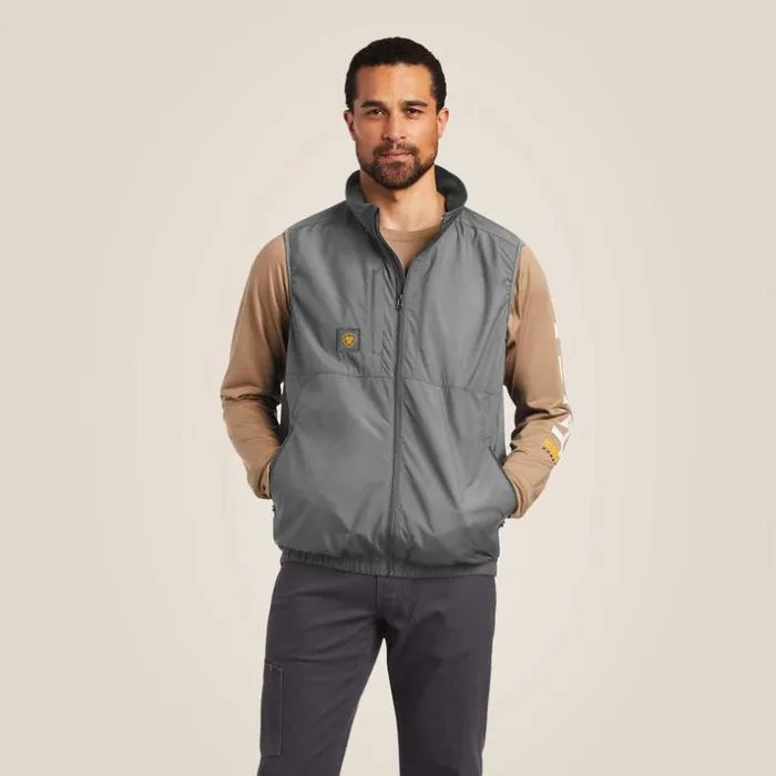 Jackets and Vests Men Ariat Rebar Elite Series Wind Chill Vest Rebar Gray