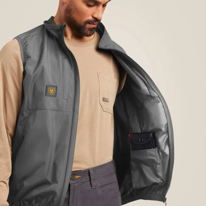 Jackets and Vests Men Ariat Rebar Elite Series Wind Chill Vest Rebar Gray Jackets and Vests Men Ariat Rebar Elite Series Wind Chill Vest Rebar Gray