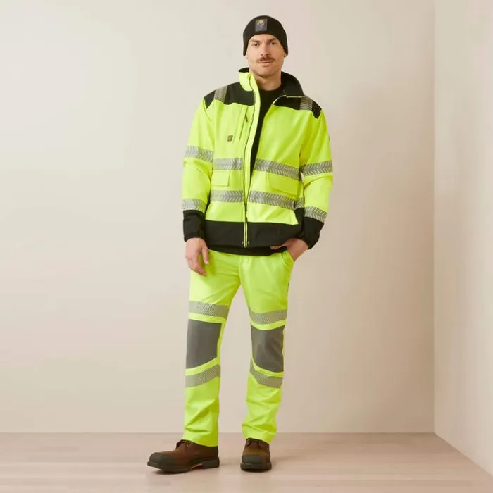 Jackets and Vests Men Ariat Rebar HiVis Softshell Jacket Hivis Yellow Jackets and Vests Men Ariat Rebar HiVis Softshell Jacket Hivis Yellow
