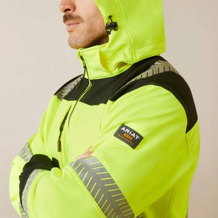 Jackets and Vests Men Ariat Rebar HiVis Softshell Jacket Hivis Yellow Jackets and Vests Men Ariat Rebar HiVis Softshell Jacket Hivis Yellow