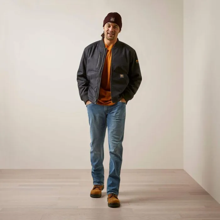 Jackets and Vests Men Ariat Rebar Stretch Canvas Bomber Jacket Black Jackets and Vests Men Ariat Rebar Stretch Canvas Bomber Jacket Black