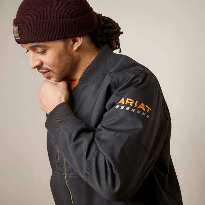 Jackets and Vests Men Ariat Rebar Stretch Canvas Bomber Jacket Black Jackets and Vests Men Ariat Rebar Stretch Canvas Bomber Jacket Black