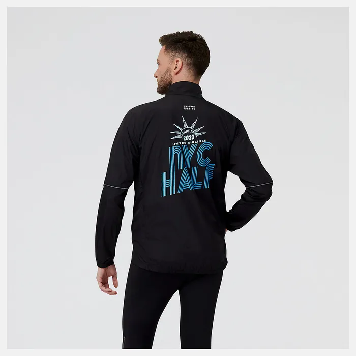Jackets and Vests United Airlines NYC Half Impact Run Packable Jacket BLACK New Balance Men Jackets and Vests United Airlines NYC Half Impact Run Packable Jacket BLACK New Balance Men