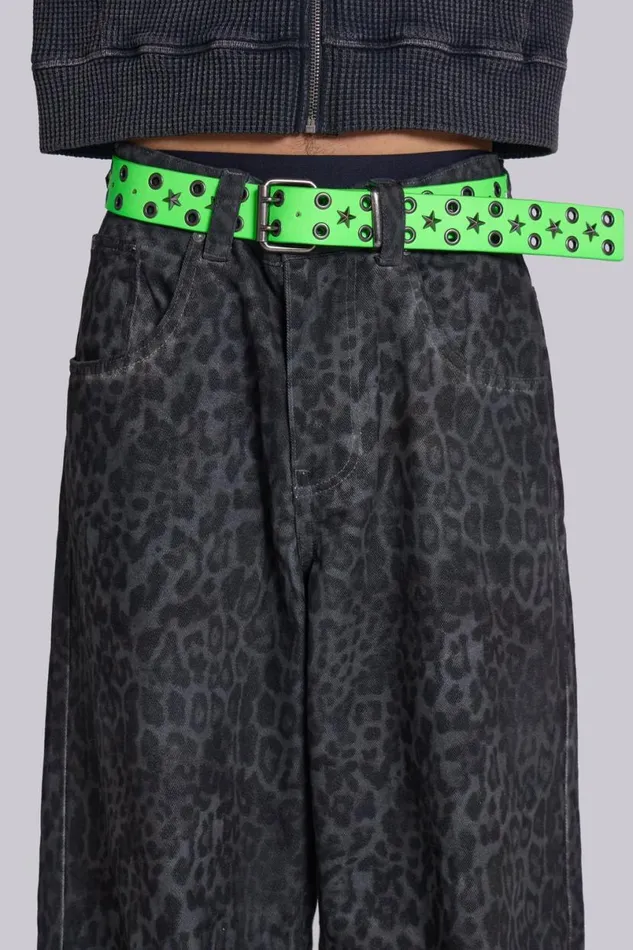 Jaded London Accessories Men Neon Green Asta Belt Green