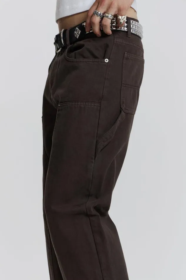 Jaded London Baggy Jeans Men Brown Carpenter Jeans In Skate Fit