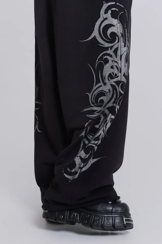 Jaded London Baggy Joggers and Sweatpants WomenUnisex Black Baggy Blade Joggers Black