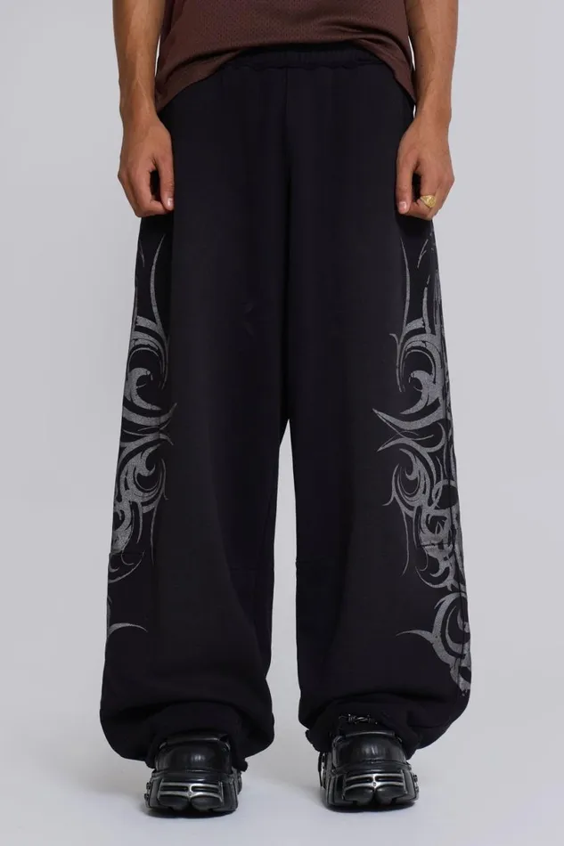 Jaded London Baggy Joggers and Sweatpants WomenUnisex Black Baggy Blade Joggers Black