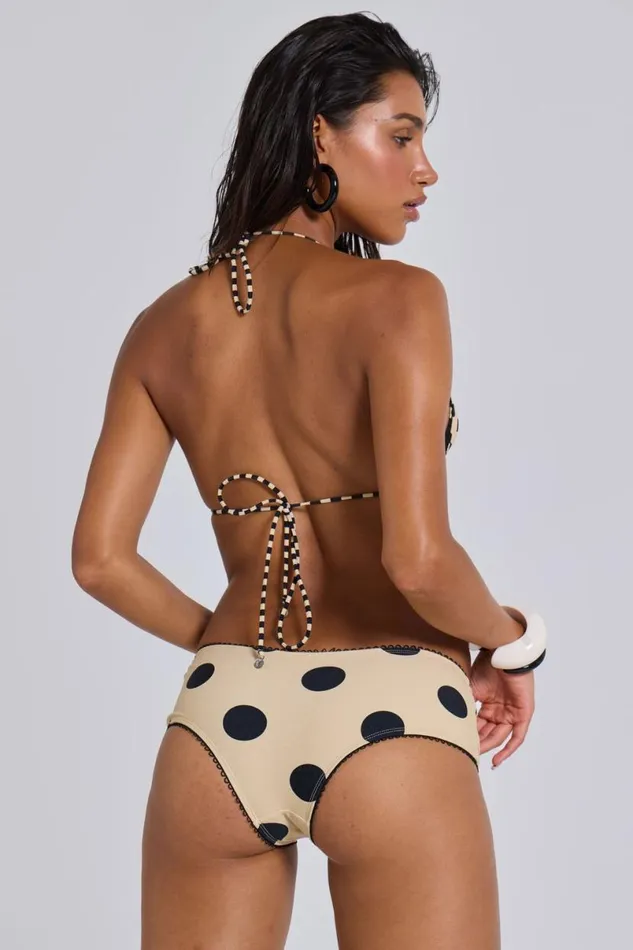 Jaded London Bikini Tops Women Lola Reversible Triangle Bikini Top In Polkadot Stripe Polkadot