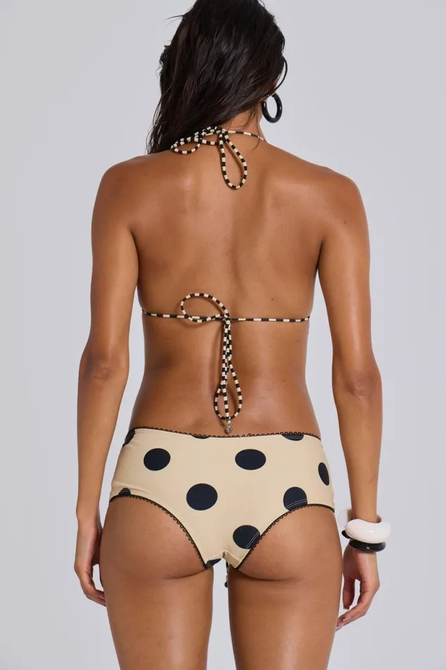 Jaded London Bikini Tops Women Lola Reversible Triangle Bikini Top In Polkadot Stripe Polkadot