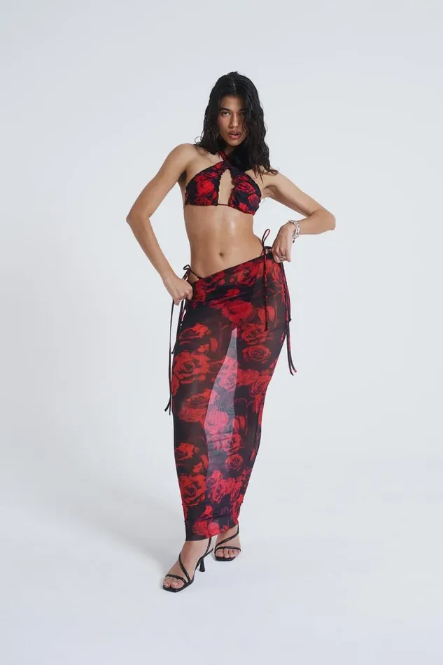 Jaded London Bikini Tops Women Selene Halterneck Bikini Top Red