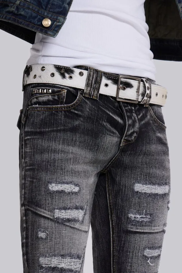 Jaded London Bootcut Jeans Men Washed Black Laced Bootcut Jeans Black