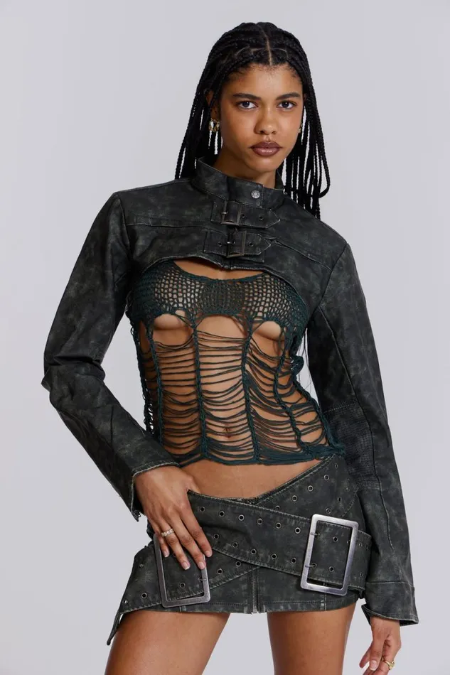 Jaded London CoOrds Women Assassin Ultra Cropped Jacket Black