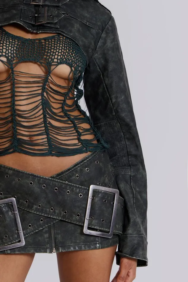Jaded London CoOrds Women Assassin Ultra Cropped Jacket Black