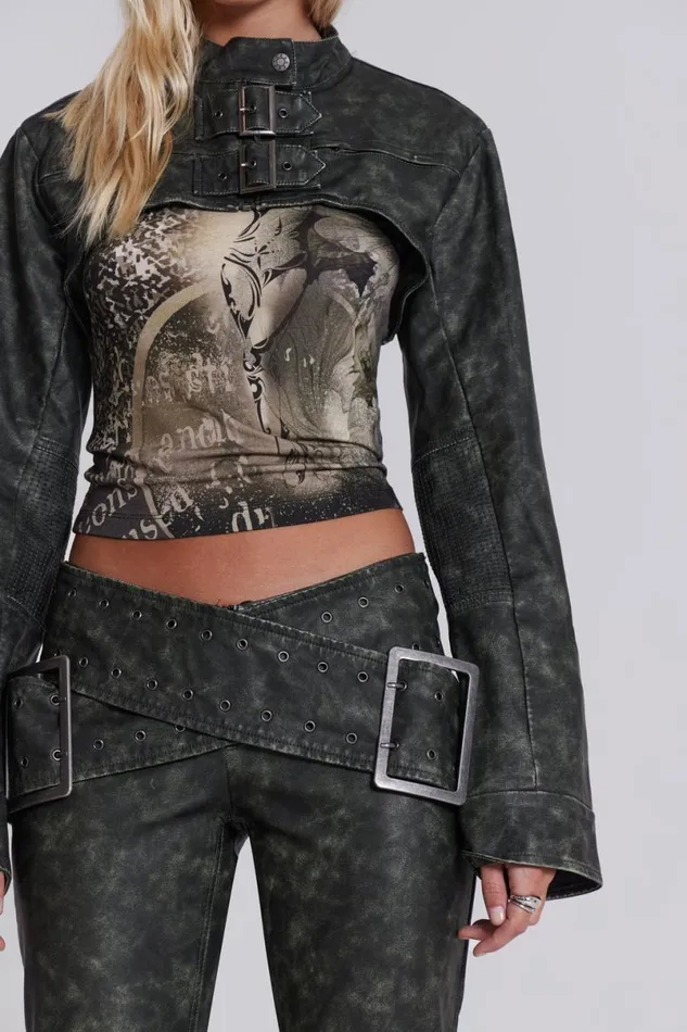Jaded London CoOrds Women Assassin Ultra Cropped Jacket Black